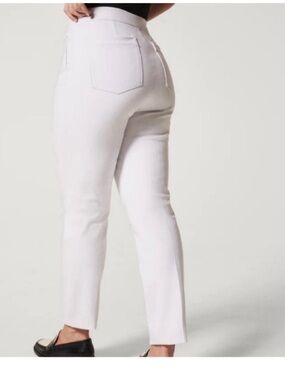 Spanx XLarge Petite Pants Silver Lining Slim Straight Leg in Classic White NWT